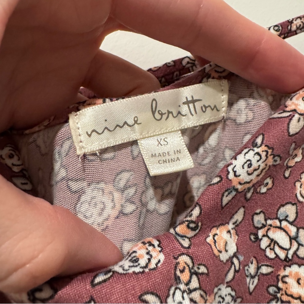 NINE BRITTON Jayde Maternity Knit Back Detail Dress XS Purple Floral - Picture 8 of 14